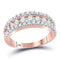 14kt Rose Gold Women's Round Cognac-brown Color Enhanced Diamond Band Ring 1.00 Cttw - FREE Shipping (US/CAN)-Gold & Diamond Bands-11-JadeMoghul Inc.
