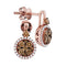 14kt Rose Gold Women's Round Cognac-brown Color Enhanced Diamond Cluster Frame Earrings 7-8 Cttw - FREE Shipping (USA/CAN)-Gold & Diamond Earrings-JadeMoghul Inc.