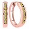 14kt Rose Gold Women's Round Cognac-brown Color Enhanced Diamond Hoop Earrings 1-2 Cttw - FREE Shipping (USA/CAN)-Gold & Diamond Earrings-JadeMoghul Inc.