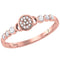 14kt Rose Gold Women's Round Diamond Cluster Stackable Band Ring 1/6 Cttw - FREE Shipping (US/CAN)-Gold & Diamond Rings-5-JadeMoghul Inc.