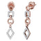 14kt Rose Gold Womens Round Diamond Geometric Dangle Earrings 1-3 Cttw-Gold & Diamond Earrings-JadeMoghul Inc.