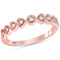 14kt Rose Gold Women's Round Diamond Heart Stackable Band Ring 1-10 Cttw - FREE Shipping (US/CAN)-Gold & Diamond Rings-JadeMoghul Inc.