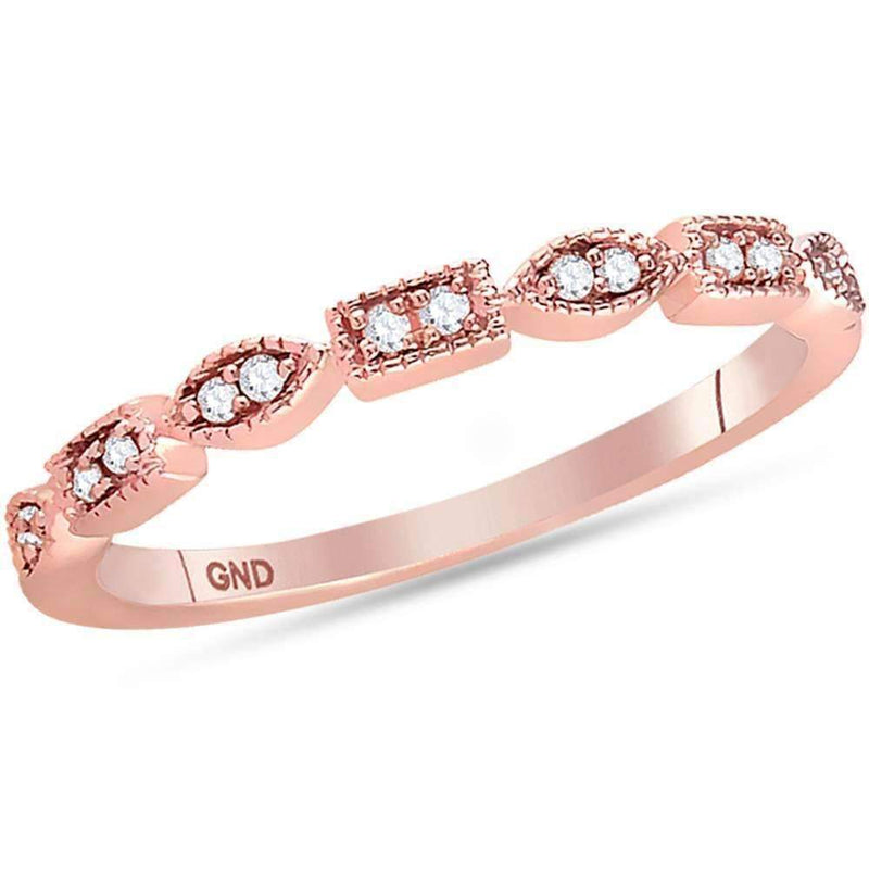 14kt Rose Gold Women's Round Diamond Stackable Band Ring 1-10 Cttw - FREE Shipping (US/CAN)-Rings And Bands-JadeMoghul Inc.