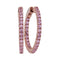 14kt Rose Gold Women's Round Natural Pink Sapphire Hoop Earrings 2.00 Cttw - FREE Shipping (USA/CAN)-Gold & Diamond Earrings-JadeMoghul Inc.