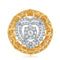 14kt Two-Tone Gold Women's Diamond Circle Heart Pendant-Gold & Diamond Pendants & Necklaces-JadeMoghul Inc.