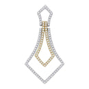 14kt Two-tone Gold Women's Round Diamond 2-tone Pendant 3-8 Cttw - FREE Shipping (US/CAN)-Gold & Diamond Pendants & Necklaces-JadeMoghul Inc.