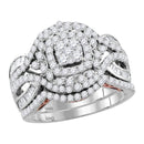14kt Two-tone Gold Women's Round Diamond Bridal Wedding Engagement Ring Band Set 1-1/2 Cttw - FREE Shipping (US/CAN)-Wedding Jewelry-5-JadeMoghul Inc.