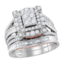 14kt Two-tone Gold Women's Round Diamond Bridal Wedding Engagement Ring Band Set 1-3/4 Cttw - FREE Shipping (US/CAN)-Wedding Jewelry-5-JadeMoghul Inc.