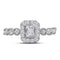 14kt Two-tone White Gold Women's Emerald Diamond Solitaire Bellina Bridal Wedding Engagement Ring 3/4 Cttw - FREE Shipping (US/CAN)-Gold & Diamond Engagement & Anniversary Rings-5.5-JadeMoghul Inc.
