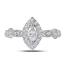 14kt Two-tone White Rose Gold Women's Marquise Diamond Solitaire Bellina Bridal Wedding Engagement Ring 3/4 Cttw - FREE Shipping (US/CAN)-Gold & Diamond Engagement & Anniversary Rings-5-JadeMoghul Inc.
