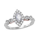 14kt Two-tone White Rose Gold Women's Marquise Diamond Solitaire Bellina Bridal Wedding Engagement Ring 3/4 Cttw - FREE Shipping (US/CAN)-Gold & Diamond Engagement & Anniversary Rings-5-JadeMoghul Inc.