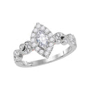 14kt Two-tone White Rose Gold Women's Marquise Diamond Solitaire Bellina Bridal Wedding Engagement Ring 3/4 Cttw - FREE Shipping (US/CAN)-Wedding Jewelry-5.5-JadeMoghul Inc.
