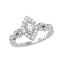 14kt Two-tone White Rose Gold Women's Marquise Diamond Solitaire Bellina Bridal Wedding Engagement Ring 3/4 Cttw - FREE Shipping (US/CAN)-Wedding Jewelry-5.5-JadeMoghul Inc.