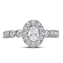 14kt Two-tone White Rose Gold Women's Oval Diamond Solitaire Bellina Bridal Wedding Engagement Ring 3/4 Cttw - FREE Shipping (US/CAN)-Gold & Diamond Engagement & Anniversary Rings-5-JadeMoghul Inc.