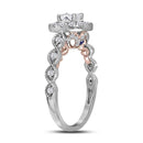 14kt Two-tone White Rose Gold Women's Oval Diamond Solitaire Bellina Bridal Wedding Engagement Ring 3/4 Cttw - FREE Shipping (US/CAN)-Gold & Diamond Engagement & Anniversary Rings-5-JadeMoghul Inc.