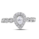 14kt Two-tone White Rose Gold Women's Pear Diamond Teardrop Bellina Bridal Wedding Engagement Ring 3/4 Cttw - FREE Shipping (US/CAN)-Wedding Jewelry-5-JadeMoghul Inc.