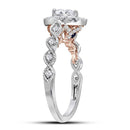 14kt Two-tone White Rose Gold Women's Pear Diamond Teardrop Bellina Bridal Wedding Engagement Ring 3/4 Cttw - FREE Shipping (US/CAN)-Wedding Jewelry-5-JadeMoghul Inc.