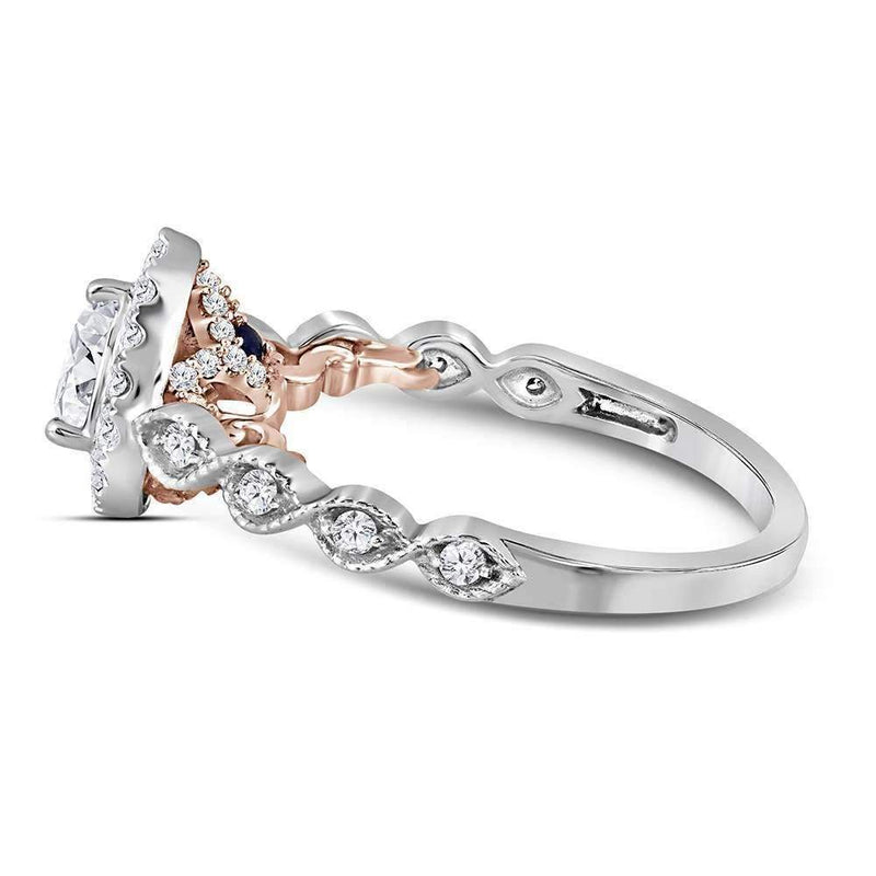 14kt Two-tone White Rose Gold Women's Pear Diamond Teardrop Bellina Bridal Wedding Engagement Ring 3/4 Cttw - FREE Shipping (US/CAN)-Wedding Jewelry-5-JadeMoghul Inc.