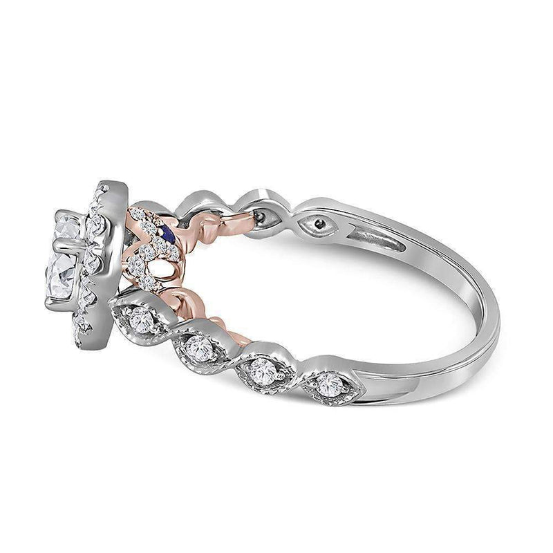 14kt Two-tone White Rose Gold Women's Princess Diamond Solitaire Bellina Bridal Wedding Engagement Ring 3/4 Cttw - FREE Shipping (US/CAN)-Wedding Jewelry-5-JadeMoghul Inc.