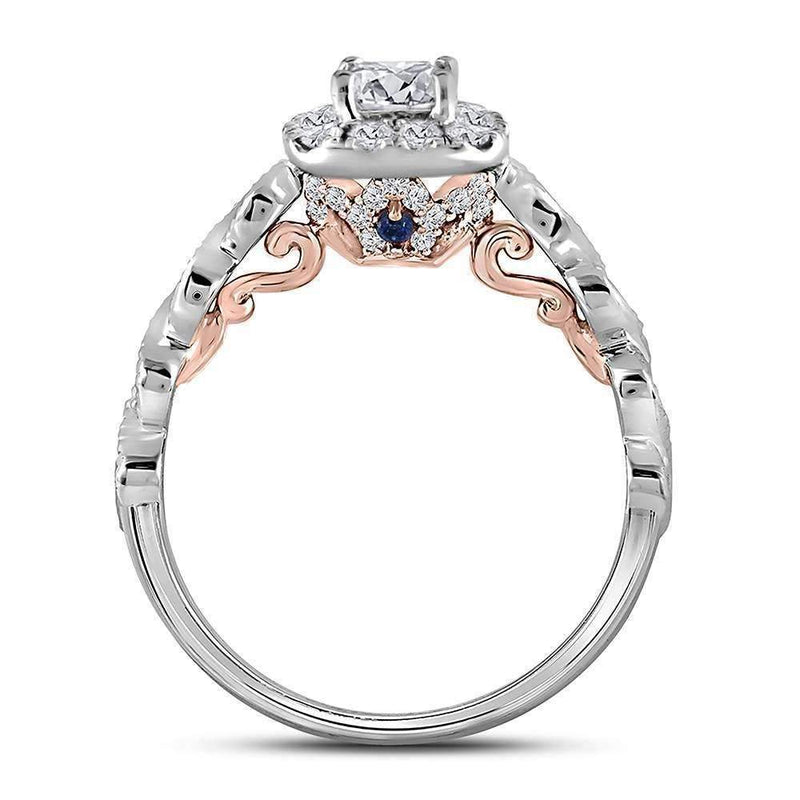 14kt Two-tone White Rose Gold Women's Princess Diamond Solitaire Bellina Bridal Wedding Engagement Ring 3/4 Cttw - FREE Shipping (US/CAN)-Wedding Jewelry-5-JadeMoghul Inc.