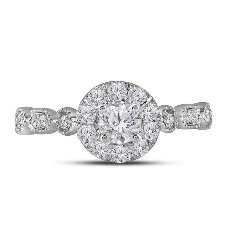 14kt Two-tone White Rose Gold Women's Round Diamond Solitaire Bellina Bridal Wedding Engagement Ring 3-4 Cttw - FREE Shipping (US/CAN)-Wedding Jewelry-JadeMoghul Inc.