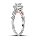 14kt Two-tone White Rose Gold Women's Round Diamond Solitaire Bellina Bridal Wedding Engagement Ring 3-4 Cttw - FREE Shipping (US/CAN)-Wedding Jewelry-JadeMoghul Inc.