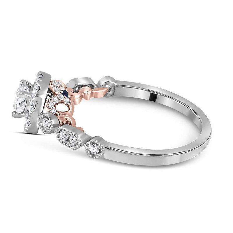 14kt Two-tone White Rose Gold Women's Round Diamond Solitaire Bellina Bridal Wedding Engagement Ring 3-4 Cttw - FREE Shipping (US/CAN)-Wedding Jewelry-JadeMoghul Inc.