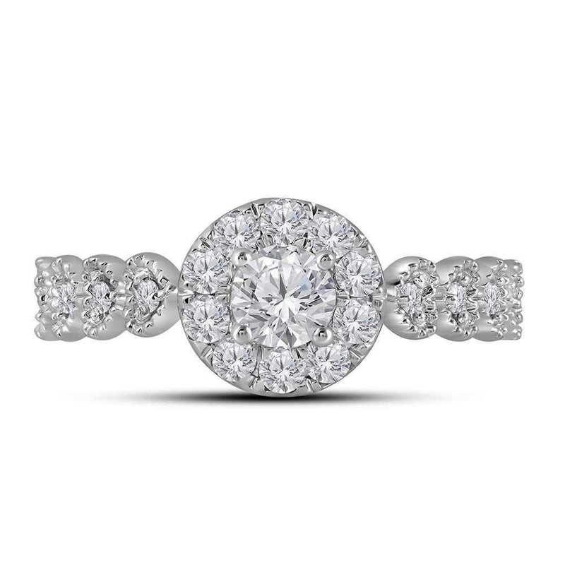 14kt Two-tone White Rose Gold Women's Round Diamond Solitaire Bellina Bridal Wedding Engagement Ring 3/4 Cttw - FREE Shipping (US/CAN)-Gold & Diamond Engagement & Anniversary Rings-5-JadeMoghul Inc.