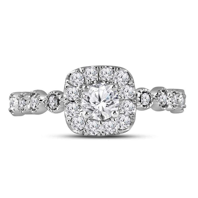 14kt Two-tone White Rose Gold Women's Round Diamond Solitaire Bellina Bridal Wedding Engagement Ring 3/4 Cttw - FREE Shipping (US/CAN)-Gold & Diamond Engagement & Anniversary Rings-5-JadeMoghul Inc.
