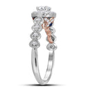 14kt Two-tone White Rose Gold Women's Round Diamond Solitaire Bellina Bridal Wedding Engagement Ring 3/4 Cttw - FREE Shipping (US/CAN)-Gold & Diamond Engagement & Anniversary Rings-5-JadeMoghul Inc.