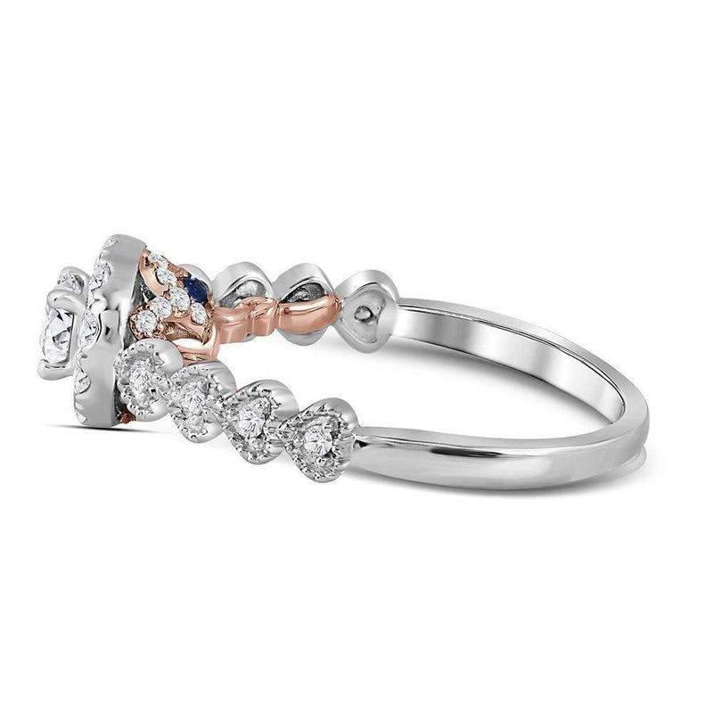 14kt Two-tone White Rose Gold Women's Round Diamond Solitaire Bellina Bridal Wedding Engagement Ring 3/4 Cttw - FREE Shipping (US/CAN)-Gold & Diamond Engagement & Anniversary Rings-5-JadeMoghul Inc.