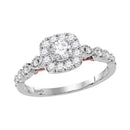 14kt Two-tone White Rose Gold Women's Round Diamond Solitaire Bellina Bridal Wedding Engagement Ring 3/4 Cttw - FREE Shipping (US/CAN)-Gold & Diamond Engagement & Anniversary Rings-5-JadeMoghul Inc.