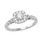 14kt Two-tone White Rose Gold Women's Round Diamond Solitaire Bellina Bridal Wedding Engagement Ring 3/4 Cttw - FREE Shipping (US/CAN)-Gold & Diamond Engagement & Anniversary Rings-5-JadeMoghul Inc.