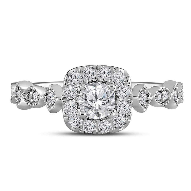 14kt Two-tone White Rose Gold Women's Round Diamond Solitaire Bellina Bridal Wedding Engagement Ring 3/4 Cttw - FREE Shipping (US/CAN)-Wedding Jewelry-5-JadeMoghul Inc.