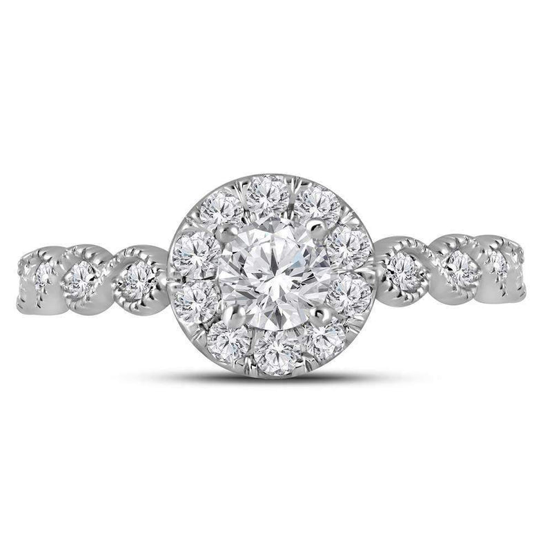 14kt Two-tone White Rose Gold Women's Round Diamond Solitaire Bellina Bridal Wedding Engagement Ring 3/4 Cttw - FREE Shipping (US/CAN)-Wedding Jewelry-5-JadeMoghul Inc.