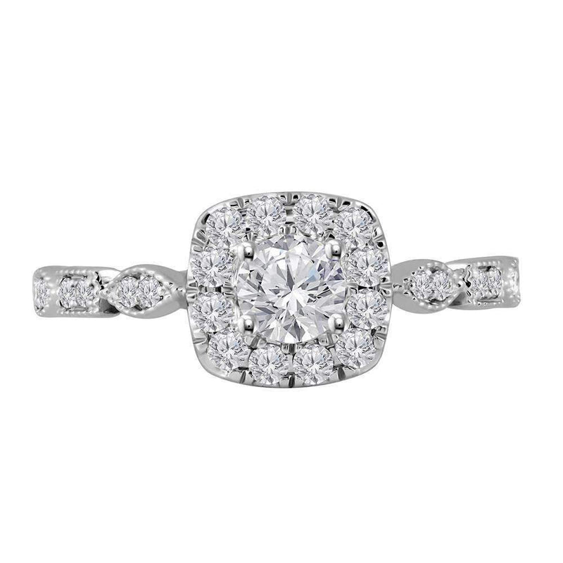 14kt Two-tone White Rose Gold Women's Round Diamond Solitaire Bellina Bridal Wedding Engagement Ring 3/4 Cttw - FREE Shipping (US/CAN)-Wedding Jewelry-5-JadeMoghul Inc.