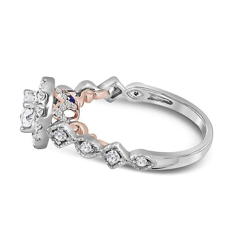 14kt Two-tone White Rose Gold Women's Round Diamond Solitaire Bellina Bridal Wedding Engagement Ring 3/4 Cttw - FREE Shipping (US/CAN)-Wedding Jewelry-5-JadeMoghul Inc.