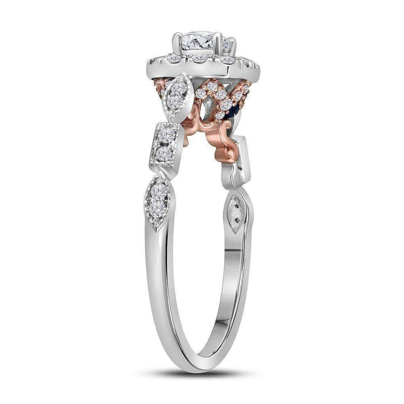 14kt Two-tone White Rose Gold Women's Round Diamond Solitaire Bellina Bridal Wedding Engagement Ring 3/4 Cttw - FREE Shipping (US/CAN)-Wedding Jewelry-5-JadeMoghul Inc.