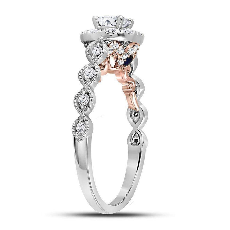 14kt Two-tone White Rose Gold Women's Round Diamond Solitaire Bellina Bridal Wedding Engagement Ring 3/4 Cttw - FREE Shipping (US/CAN)-Wedding Jewelry-5-JadeMoghul Inc.