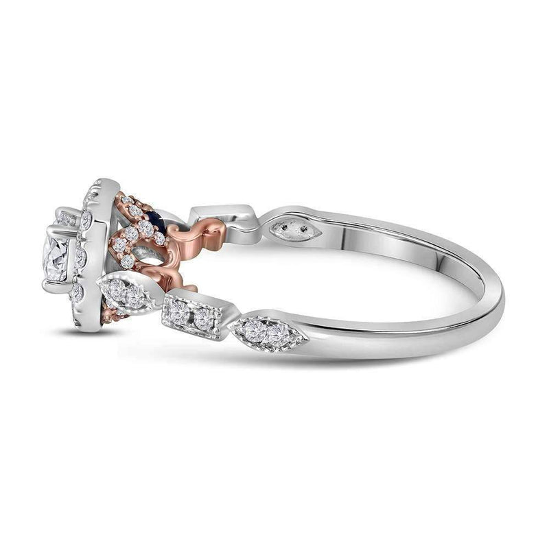 14kt Two-tone White Rose Gold Women's Round Diamond Solitaire Bellina Bridal Wedding Engagement Ring 3/4 Cttw - FREE Shipping (US/CAN)-Wedding Jewelry-5-JadeMoghul Inc.