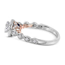 14kt Two-tone White Rose Gold Women's Round Diamond Solitaire Bellina Bridal Wedding Engagement Ring 3/4 Cttw - FREE Shipping (US/CAN)-Wedding Jewelry-5-JadeMoghul Inc.