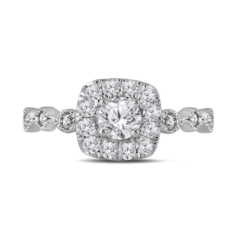 14kt Two-tone White Rose Gold Women's Round Diamond Solitaire Bellina Bridal Wedding Engagement Ring 3/4 Cttw - FREE Shipping (US/CAN)-Wedding Jewelry-5.5-JadeMoghul Inc.