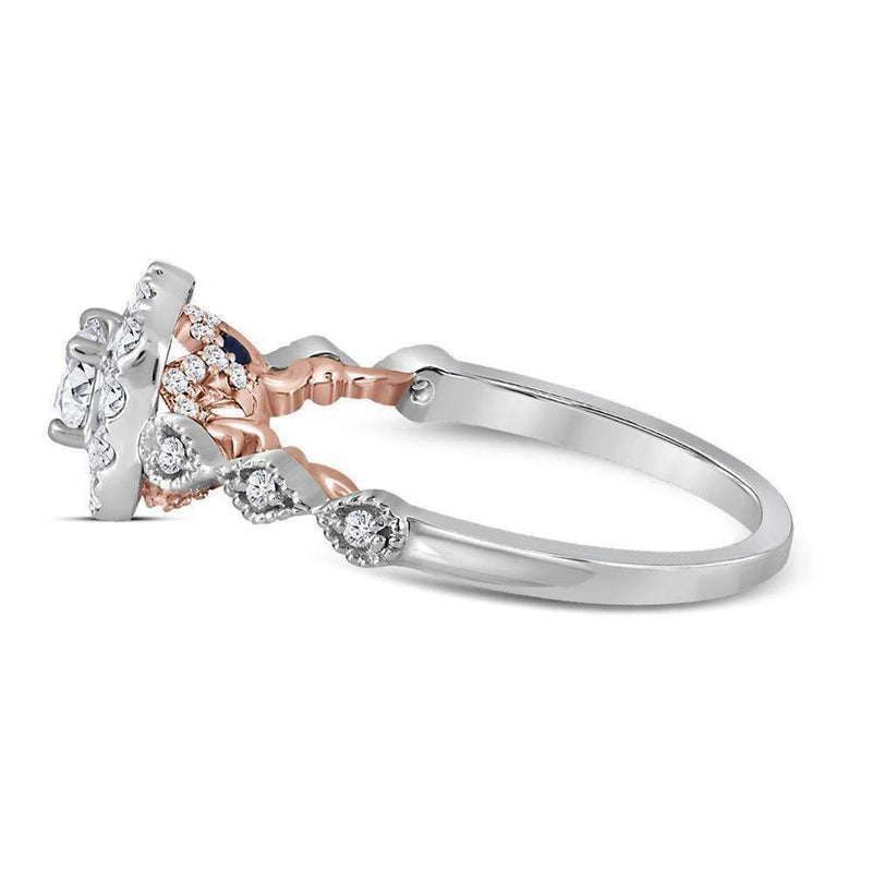 14kt Two-tone White Rose Gold Women's Round Diamond Solitaire Bellina Bridal Wedding Engagement Ring 3/4 Cttw - FREE Shipping (US/CAN)-Wedding Jewelry-5.5-JadeMoghul Inc.