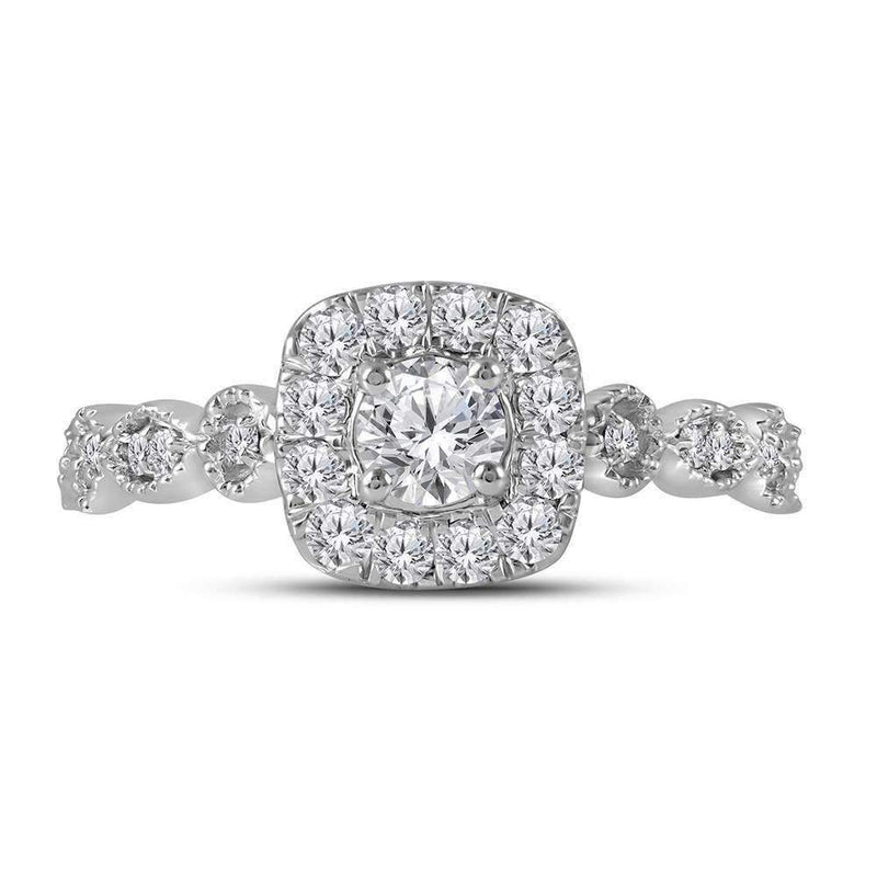 14kt Two-tone White Rose Gold Women's Round Diamond Solitaire Bellina Bridal Wedding Engagement Ring 3/4 Cttw - FREE Shipping (US/CAN)-Wedding Jewelry-6-JadeMoghul Inc.