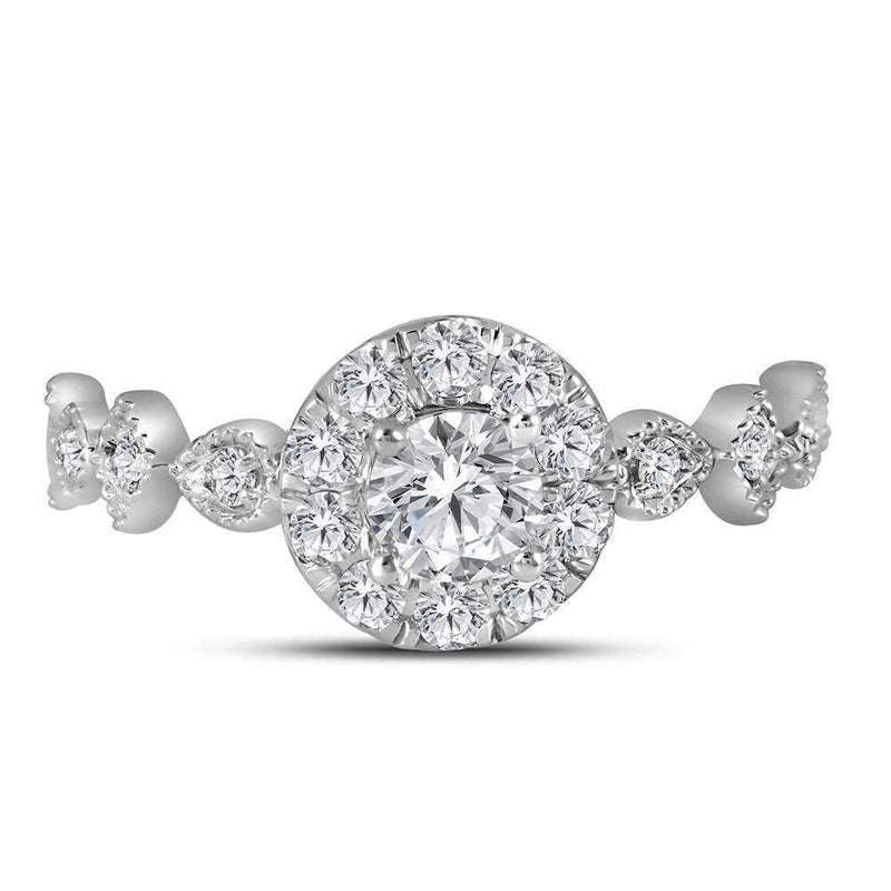 14kt Two-tone White Rose Gold Women's Round Diamond Solitaire Bellina Bridal Wedding Engagement Ring 3/4 Cttw - FREE Shipping (US/CAN)-Wedding Jewelry-6-JadeMoghul Inc.