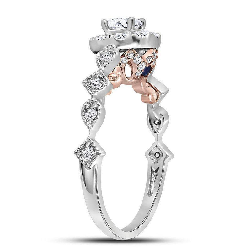 14kt Two-tone White Rose Gold Women's Round Diamond Solitaire Bellina Bridal Wedding Engagement Ring 3/4 Cttw - FREE Shipping (US/CAN)-Wedding Jewelry-6-JadeMoghul Inc.