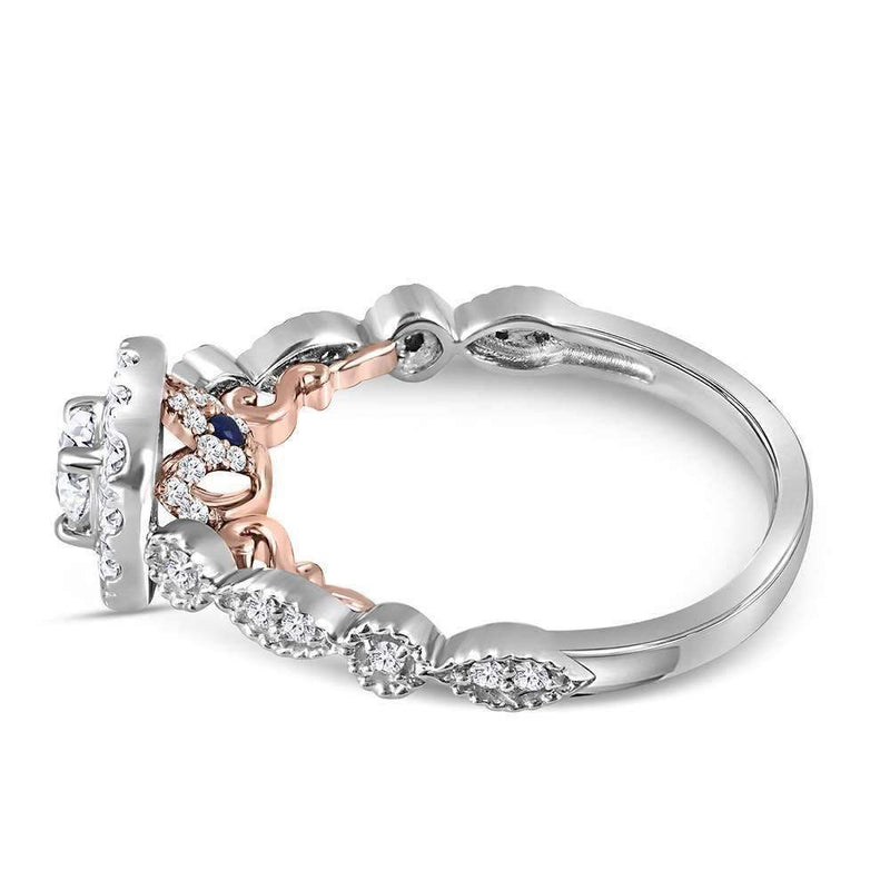 14kt Two-tone White Rose Gold Women's Round Diamond Solitaire Bellina Bridal Wedding Engagement Ring 3/4 Cttw - FREE Shipping (US/CAN)-Wedding Jewelry-6-JadeMoghul Inc.