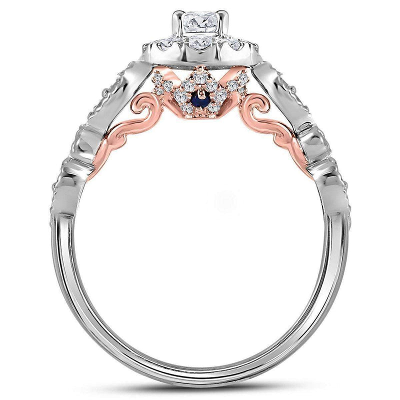 14kt Two-tone White Rose Gold Women's Round Diamond Solitaire Bellina Bridal Wedding Engagement Ring 3/4 Cttw - FREE Shipping (US/CAN)-Wedding Jewelry-6.5-JadeMoghul Inc.