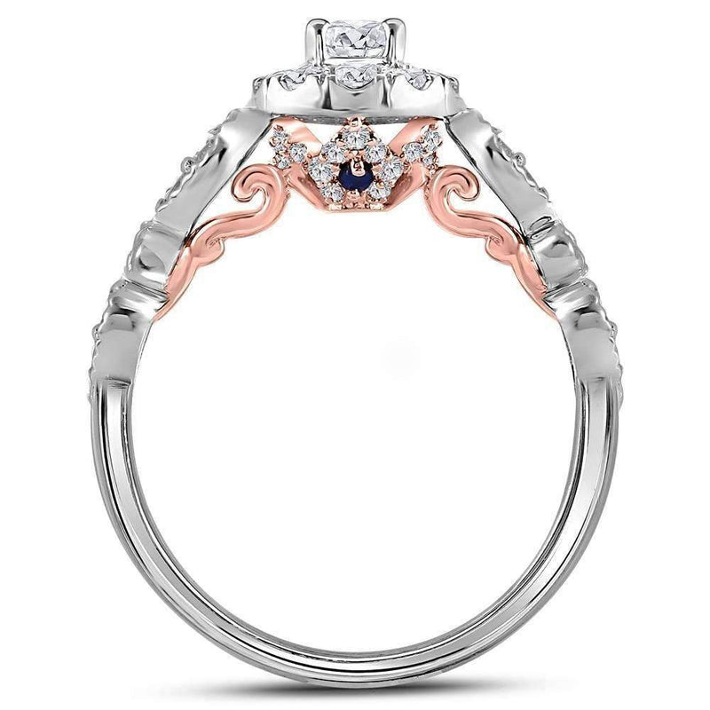 14kt Two-tone White Rose Gold Women's Round Diamond Solitaire Bellina Bridal Wedding Engagement Ring 3/4 Cttw - FREE Shipping (US/CAN)-Wedding Jewelry-6.5-JadeMoghul Inc.