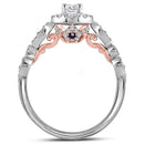 14kt Two-tone White Rose Gold Women's Round Diamond Solitaire Bellina Bridal Wedding Engagement Ring 3/4 Cttw - FREE Shipping (US/CAN)-Wedding Jewelry-6.5-JadeMoghul Inc.